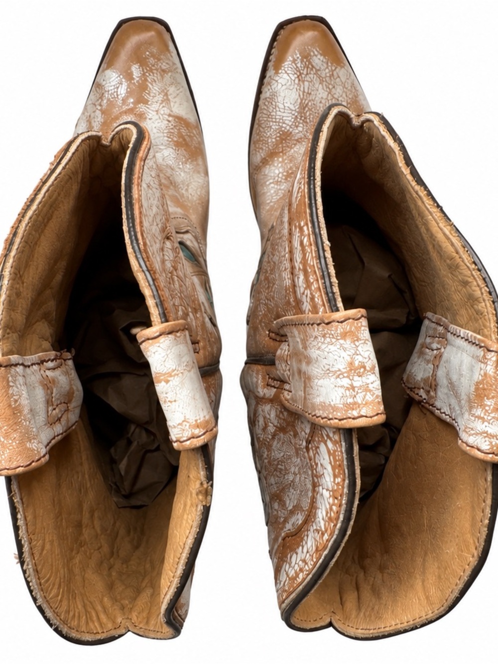 BED|STÜ Valencia Cowboy Boots Floral Dove Western Size 8.5 BNWT Rare $695 - Picture 9 of 13